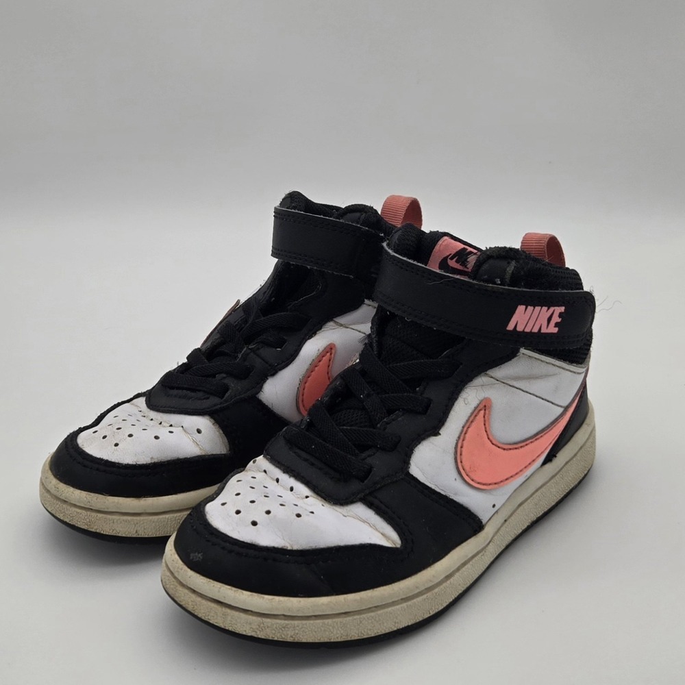 Nike Court Borough Mid 2 Sneakers‎ Size 10.5C CD7783-005 Black/Pink Basketball